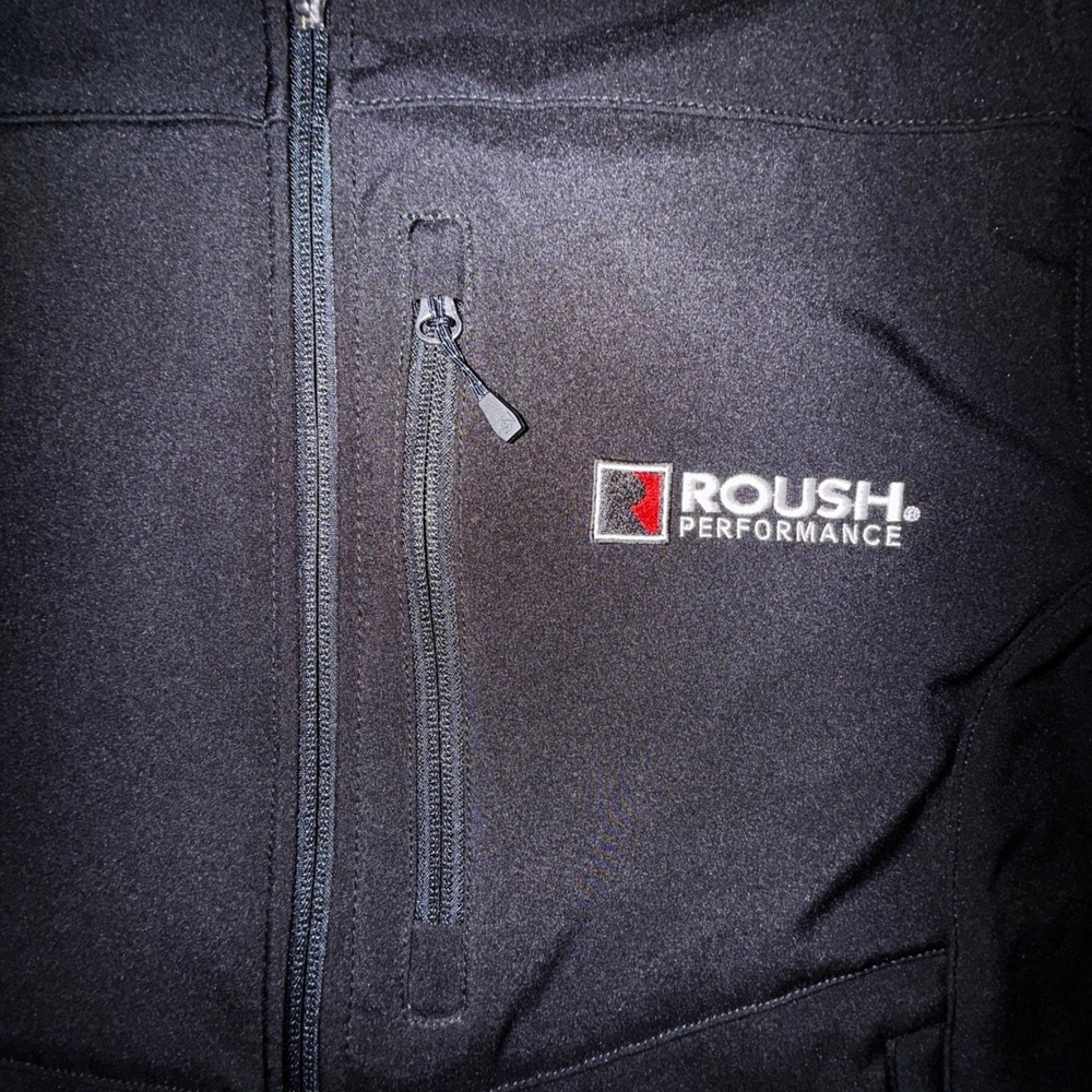 Roush Performance Softshell Jacket Mens‎ S Black Full Zip Auto Mustang Bronco Co